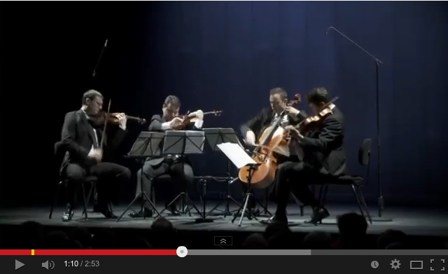 Illustration. Jerusalem Quartet. Shostakovich, Quartet No. 8 - 2. Allegro Molto. 2014-04-26